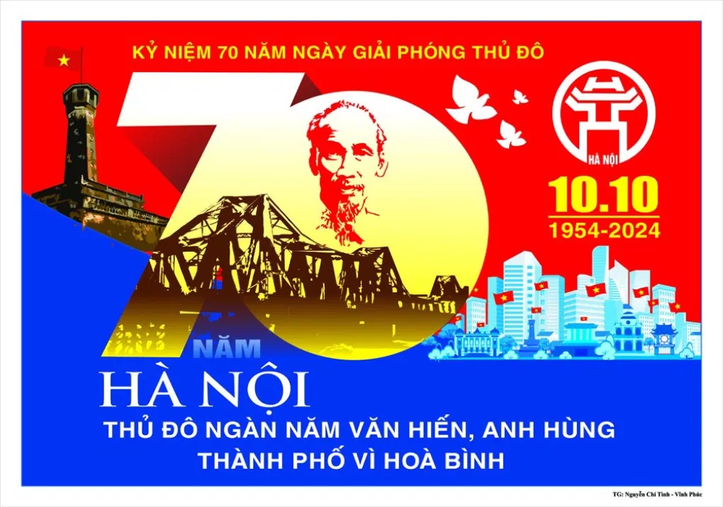 Kỷ niệm 70 năm Ngày giải phóng Thủ đô (10/10/1954 - 10/10/2024) Hà Nội - Thủ đô ngàn năm văn hiến, anh hùng, vì hòa bình - ĐCS Bình Định - binhdinh.dcs.vn - Trang TTĐT Đảng Bộ Bình Định